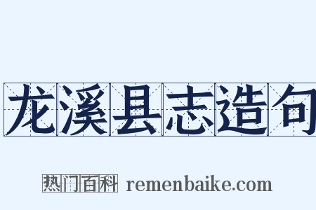 龙溪县志造句是什么意思的图片